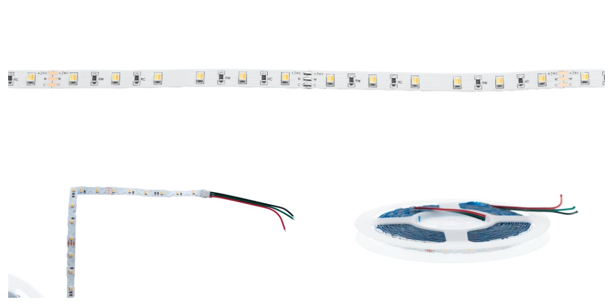 There are different types of CCT LED strips. For example, the straight led strip above needs to be cut at the corners. The lower bendable LED strip bends well at corners, but the aluminium profile must be fitted precisely to the edge.