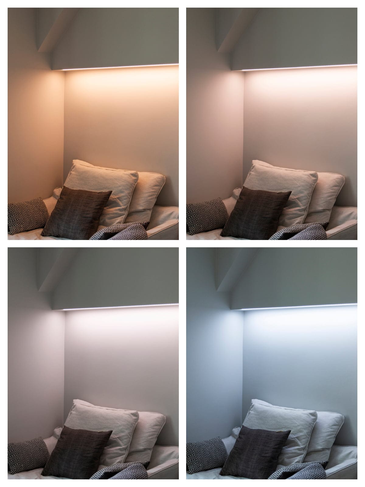 Colour temperature adjustable led ribbon in reading corner, LedStore.fi