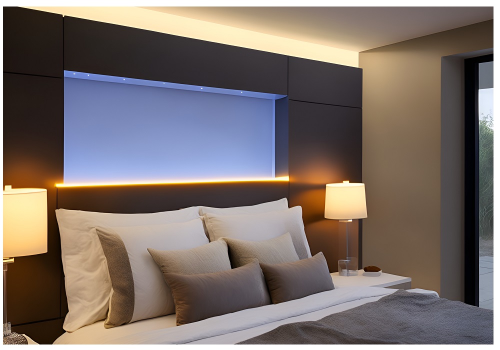 Led ribbon on bed headboard - Led ribbon on furniture