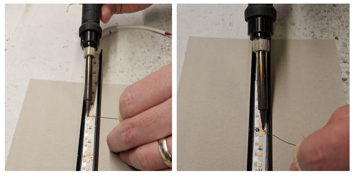 Led strip soldering