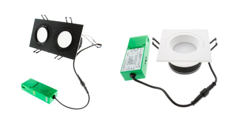 LedStore's downlights, or spotlights, have a replaceable, chainable power supply as standard and a choice of three light colour temperatures.