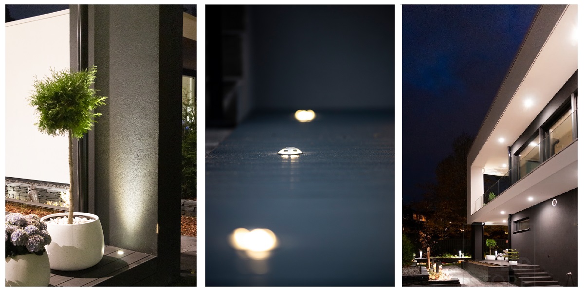 Outdoor lighting design, led lights on terrace