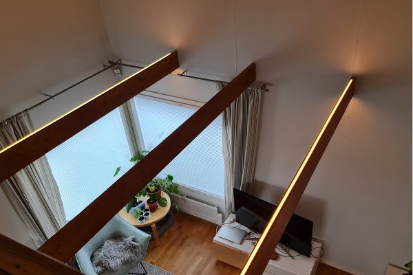 Indirect lighting for living room, led strip light installation