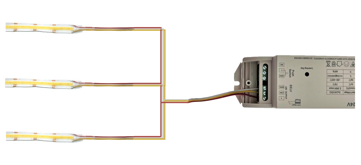 Led strip light parallel connection