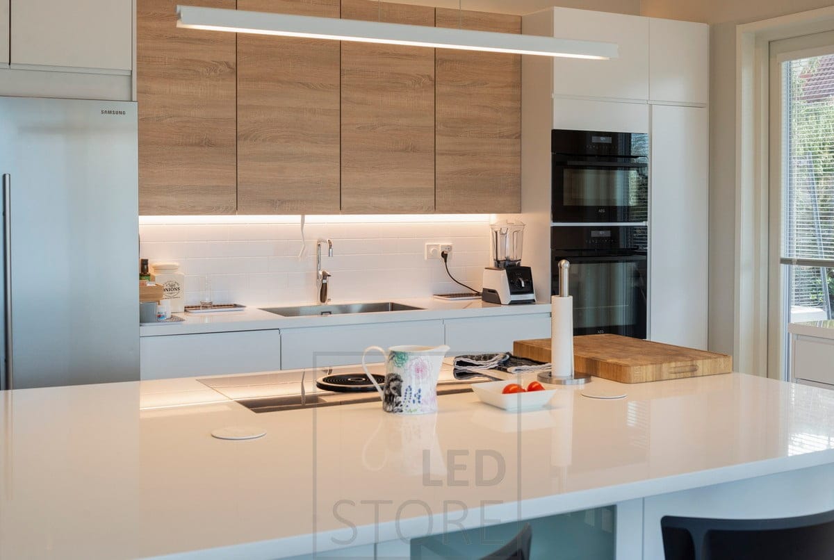 led lights for the kitchen work well in the space underneath the cabinets