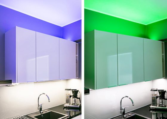 Colour-changing RGB and W LED strip for high-quality installations