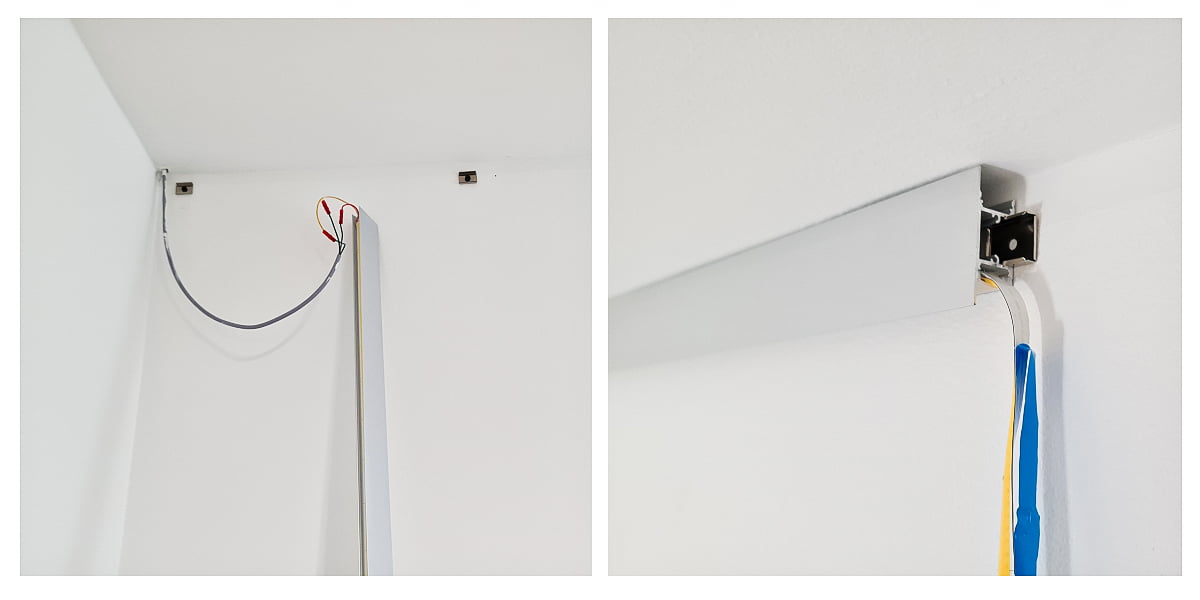 Hiding the wiring inside the profile.